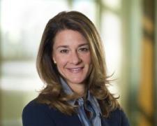 Top business woman Melinda Gates in long open hairstyle