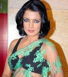 Hairstyles with saree for short hairs by Celina Jaitley